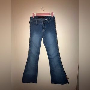 Y2K Vintage Mudd Low Rise Lace Up Flare Boot Cut Denim Pants Size 7